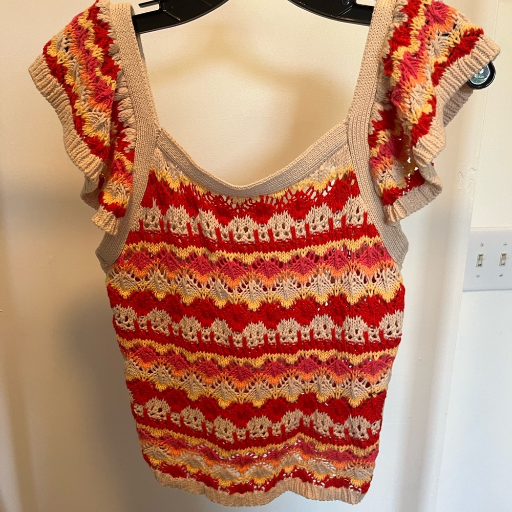 Blu Pepper Crochet sweater multi color